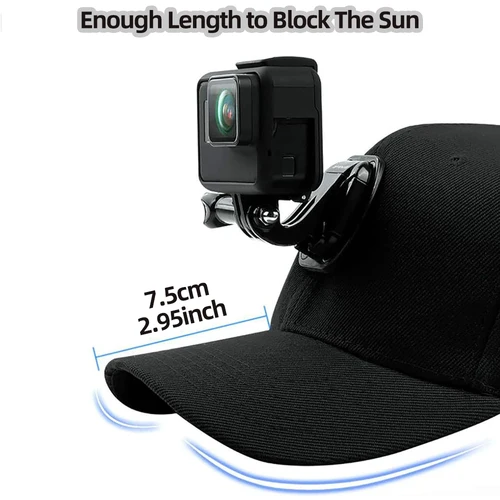 Imagen 2 del producto Gorra de béisbol con hebilla de liberación rápida para GoPro Hero 13, 12, 11, 10, 9, 8, 7, Insta360, SJCAM, AKASO, DJI, OSMO, accesorios para Cámara de Acción
