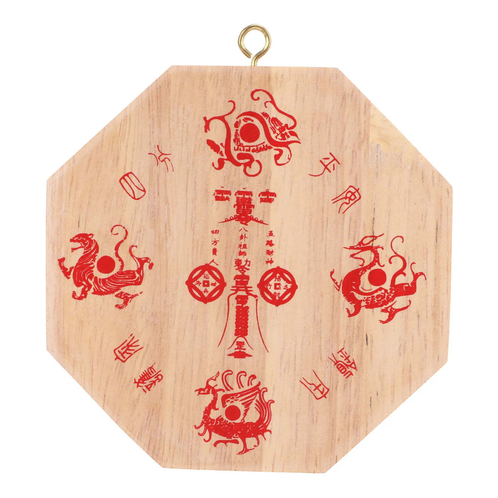 D5 Essentially Carved Peach Wood Gossip Mirror Concave Mirror Outdoor Door Pendant Living Room Bring Wealth Good Luck Decoration