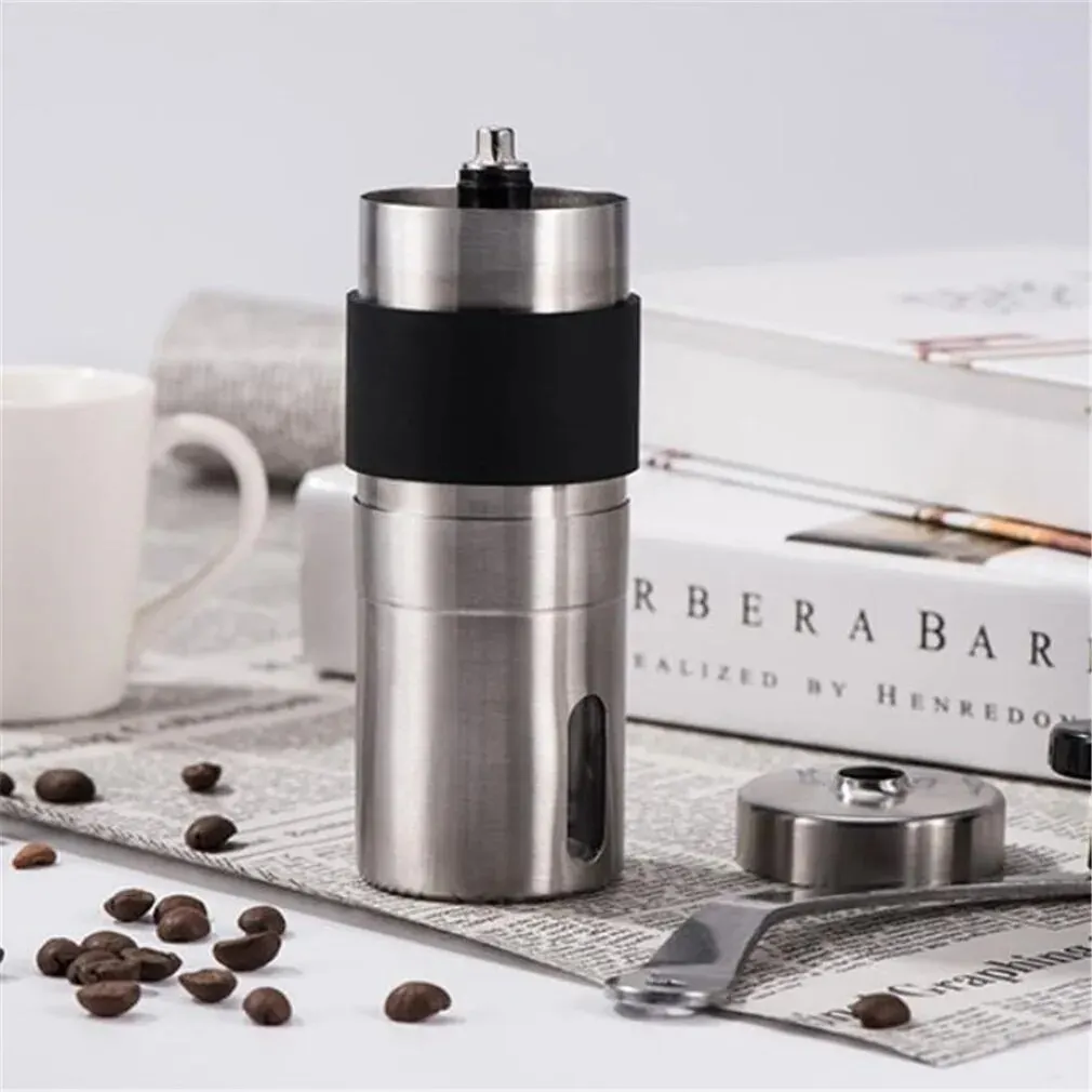 Manual Coffee Grinder Portable Coffee Bean Grinders Mini Stainless Steel Easy Hand Handmade Mill Foamer Kitchen Accessories Tool