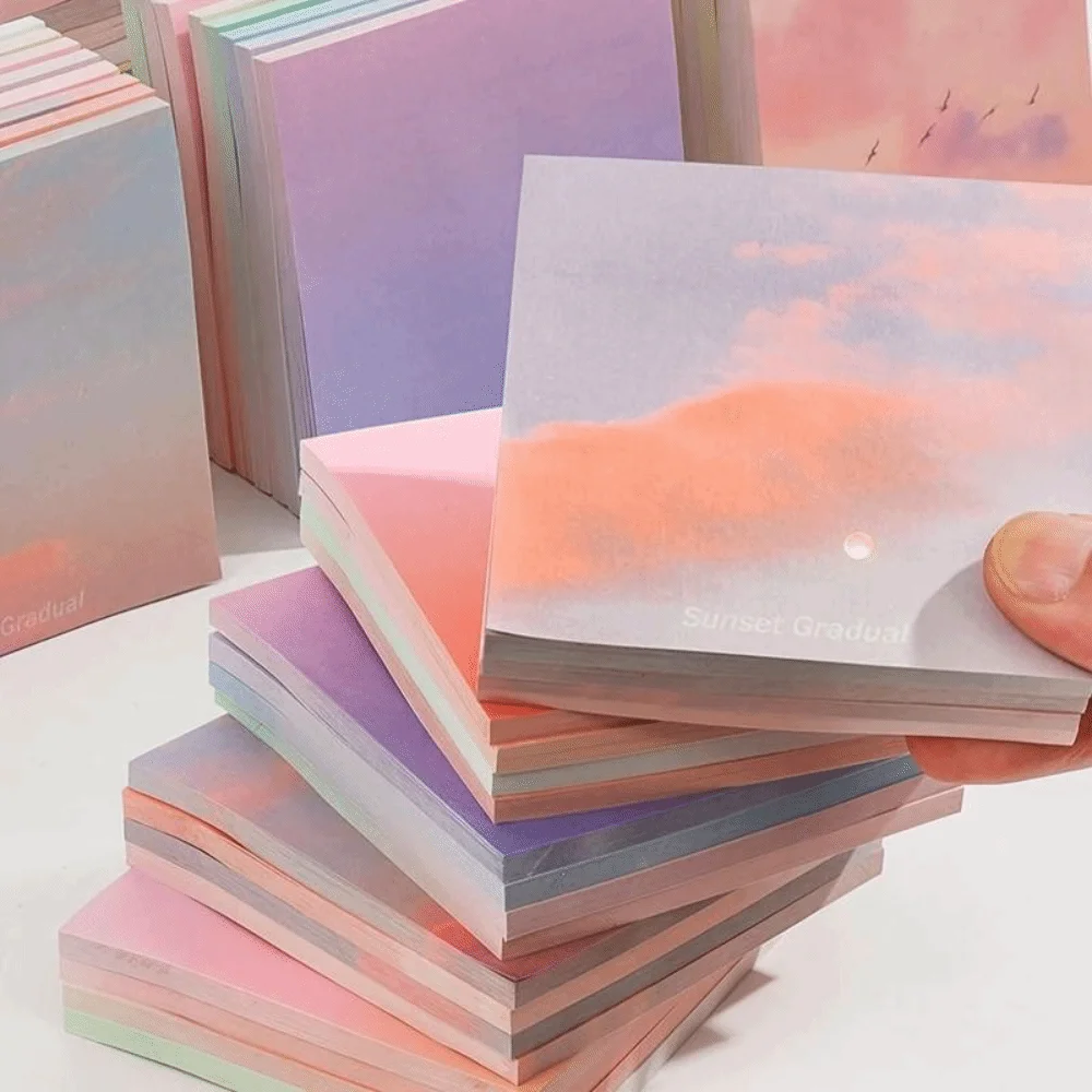 50 Sheets Square Sticky Notes Gradient Color Ins Style Notebook Planner Sticker Self-Adhesive Decorative Self Sticky Note Pads