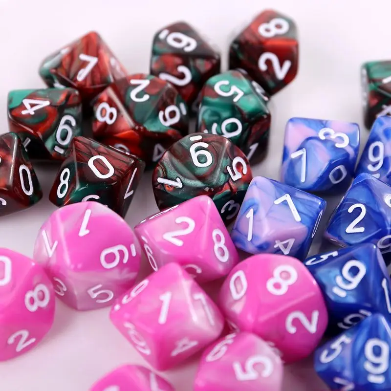 

10Pcs Polyhedral Role Playing Game Dice Set For DND MTG & Tabletop Games Multi-Colored Opaque Numbered Dice For Dungeons