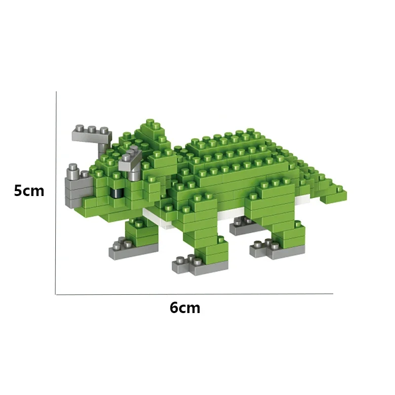 Mini Animals Building Blocks 3D Dinosaur Tyrannosaurus rex Velociraptor Diamond Miniature Figures Model Children Educational Toy