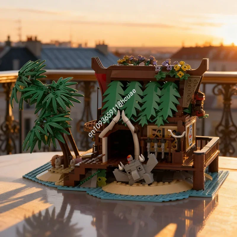1504pcs MOC Islanders Tiki House Piratesed Model Building Blocks Toy Construction Education Brick Kids Christmas Gift Birthday