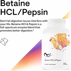 Betaine HCL digestive enzyme for protein breakdown and absorption -60 vegetarian capsules