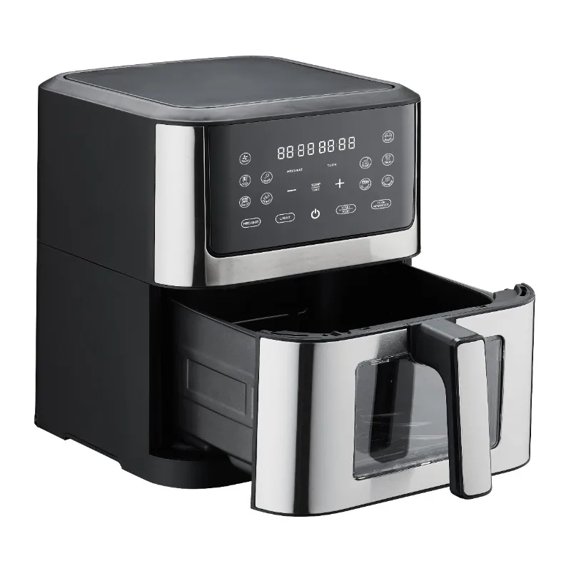 

Single Pot 1800 Watts Light Emitting Diode Display Large Air Fryer Toaster with Visible Cooking Window