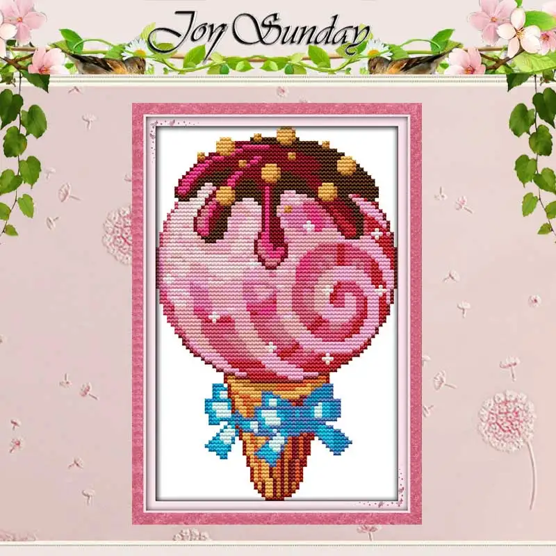 

Ice Cream Patterns Counted Cross Stitch Set DIY 11CT 14CT 16CT Stamped DMC Cross-stitch Kit Embroidery Needlework Home Decor