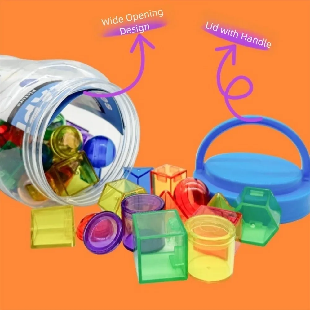 Colorful Geometric Solids Geometric Shapes Preschool Activities Early Education Transparent Montessori Early Education