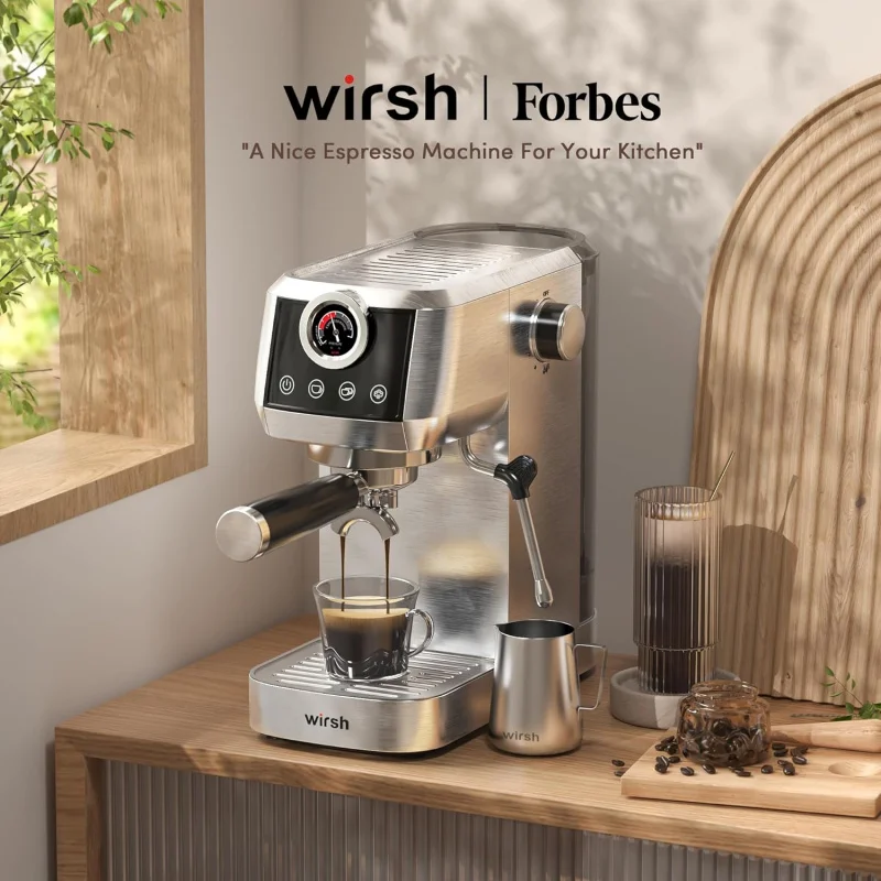 

(UUX), 20 Bar Semi-Automatic Maker with Pressure Gauge, Steam Wand, Stainless Steel Expresso Coffee Machine for Espresso UQ