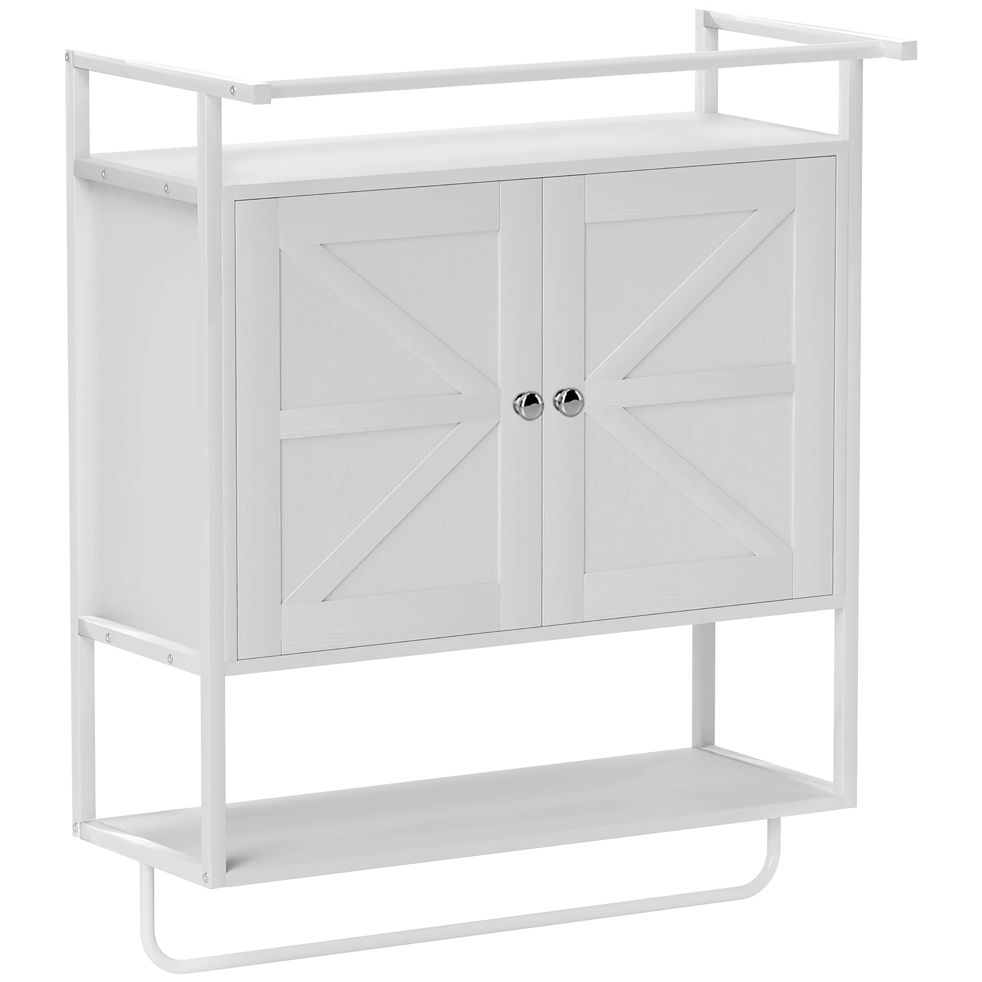 Homcom Armoire murale en acier mélamine Homcom 63X34X75 cm Blanc