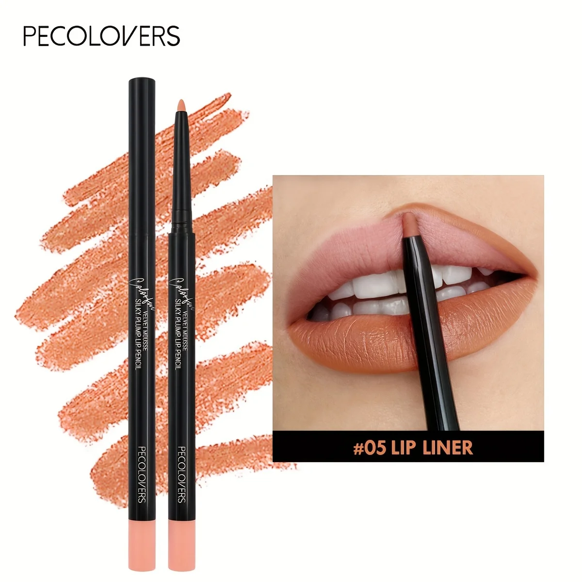 Wasserfester, matter Lipliner-Stift, roter Konturen-Lippenstift, langanhaltend, antihaftbeschichteter Becher, feuchtigkeitsspendendes Lippen-Make-up, 12 Farben_voghion.com