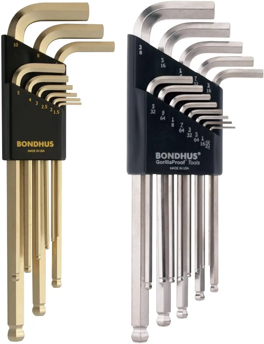 

Двойной комплект L-образных ключей с шариковым наконечником, отделкой BriteGuard и отделкой GoldGuard для легкого доступа и долговечности