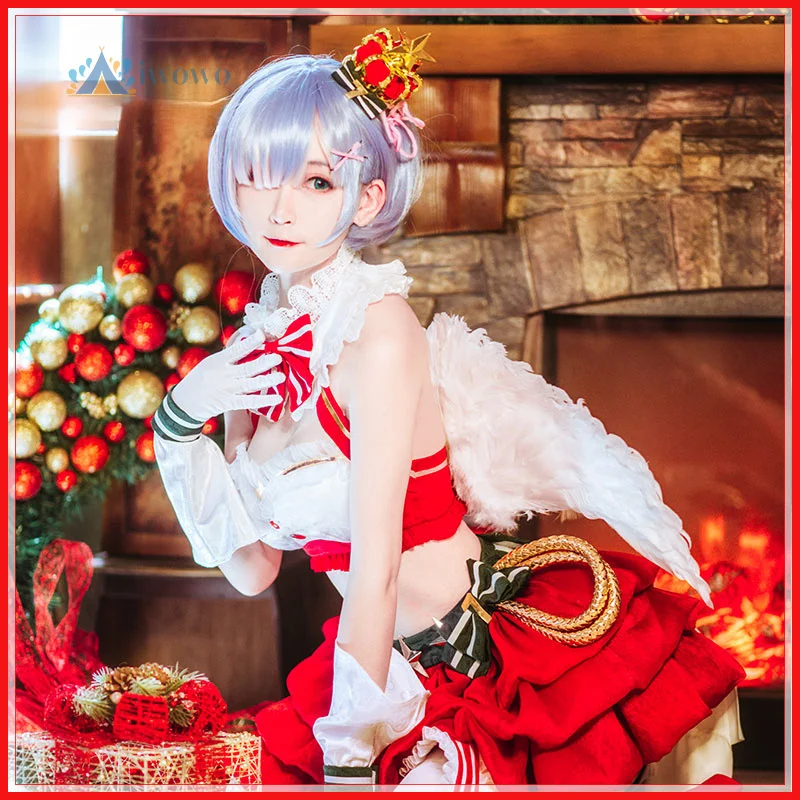 

Rem Re: Жизнь в другом мире с нуля Косплей Костюм Рождественская форма Красное платье Фестиваль Реквизит для вечеринки Одежда на Хэллоуин