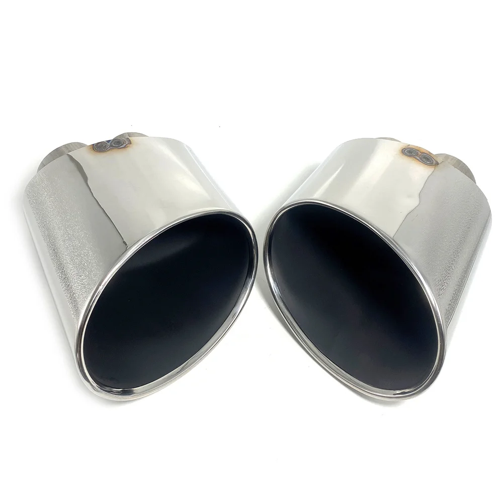 1 Pair Car Exhaust Tip For Audi A4 A5 A6 A7 UP TO RS4 RS5 RS6 RS7 Muffler Tip Tailpipe 304 Stainless Steel Exhaust Pipe