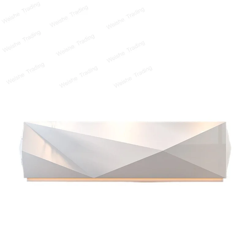 White paint front desk reception desk simple modern company welcome consultation beauty salon bar hotel checkout page