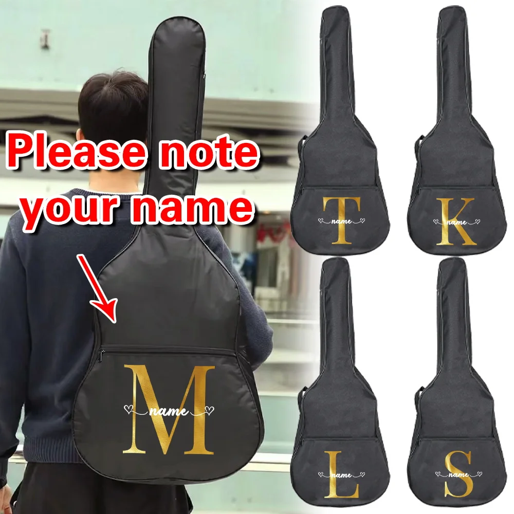 

Personalized Customization 31/34/38/41 Inch Black Guitar Bag Shoulder Bag Handbag Guitar Nylon Waterproof Storage Bag