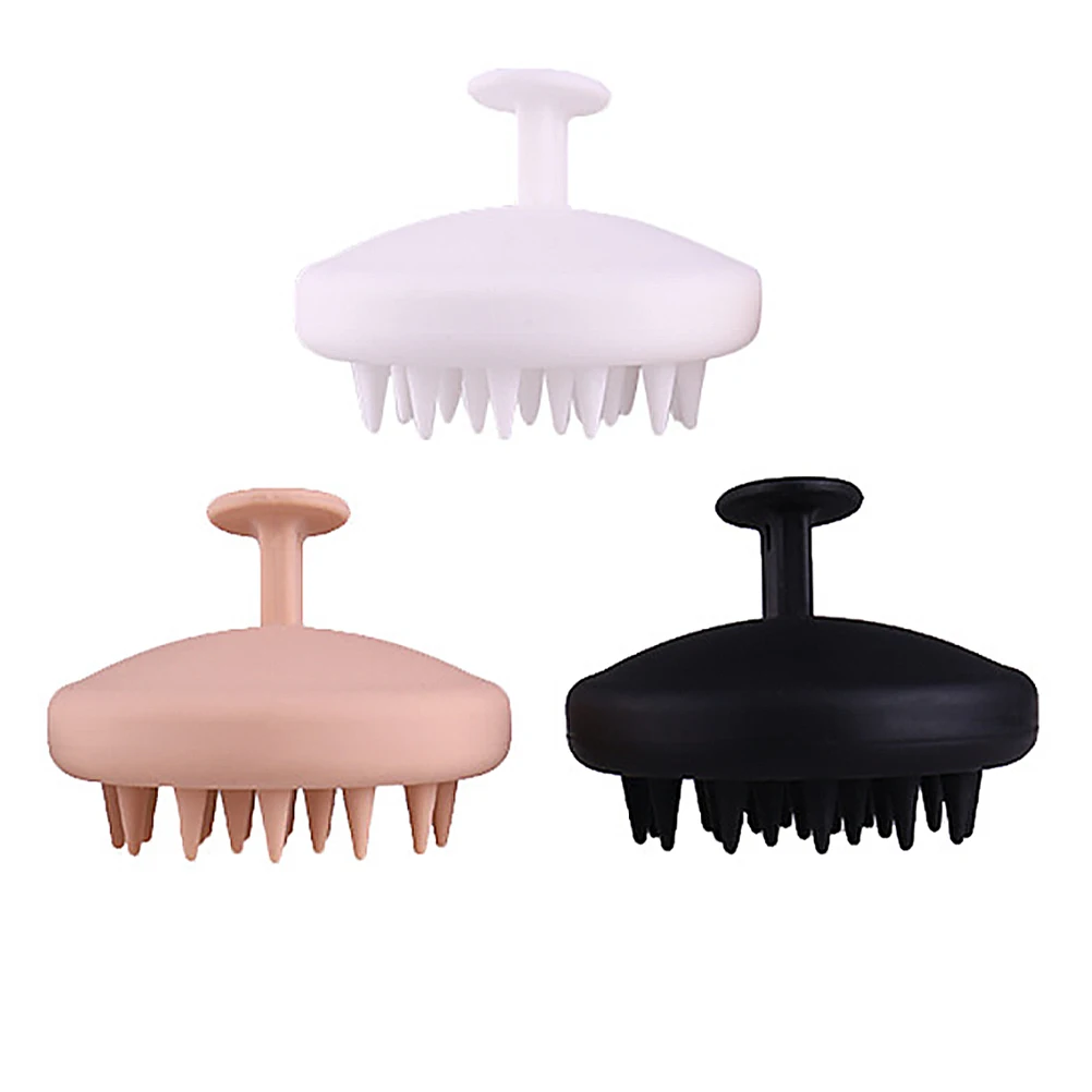 

3 Pcs Silicone Shampoo Brush Massage Comb Scalp Cleansing Hair Care Ergonomic Design D ruff Removal Promote Growth Suitable All