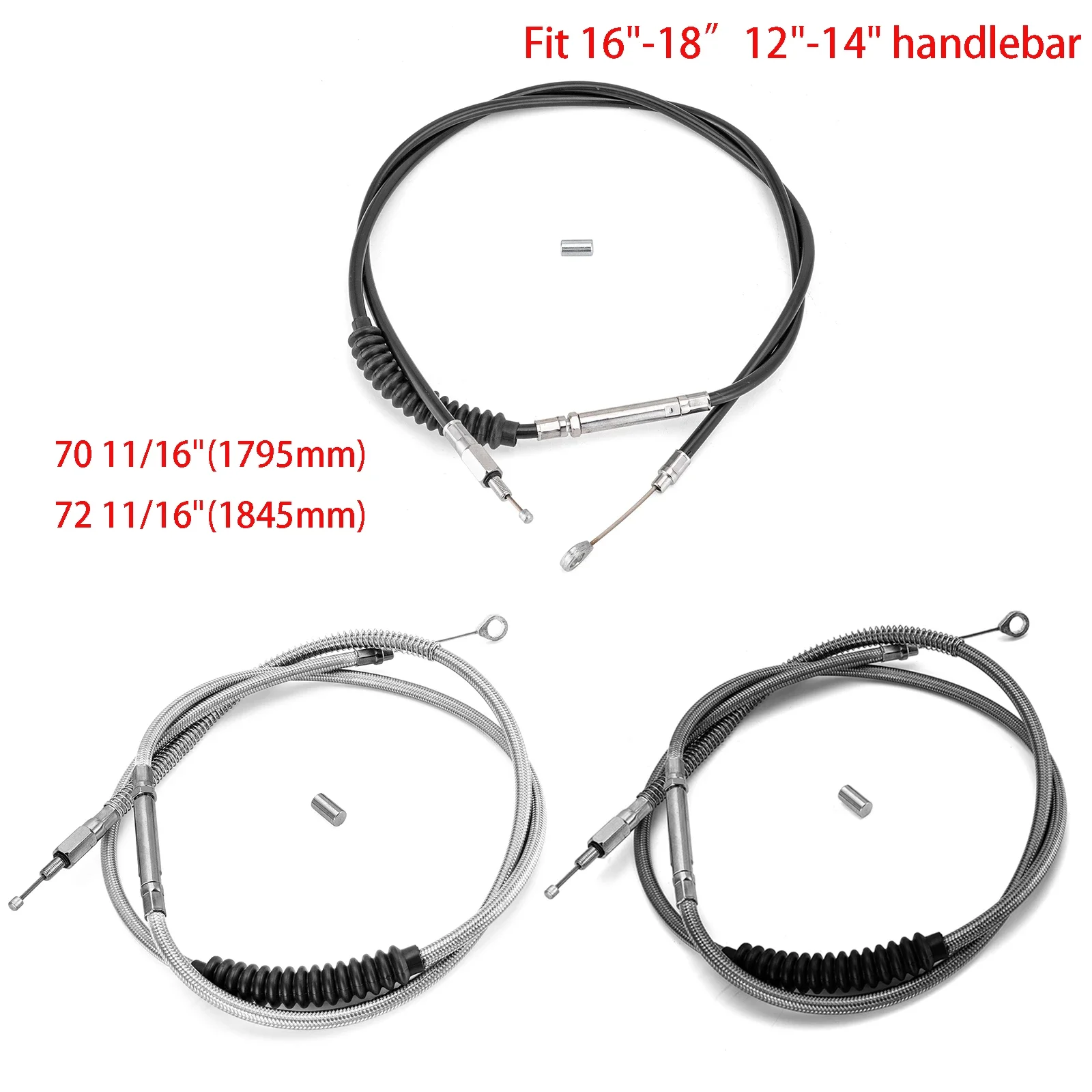 Motorcycle Extended Length Stainless Steel Clutch Cable for 1987-2006 Harley Big Twin SOFTAIL Road Glide Road King Fat Boy