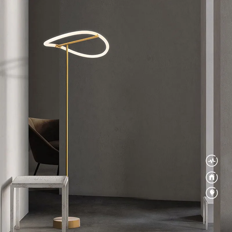 

Corner Nordic Contemporary Creative Minimalist Arc Line Hotel Living Room Floor Light Standing Led Modern Floor Lamps