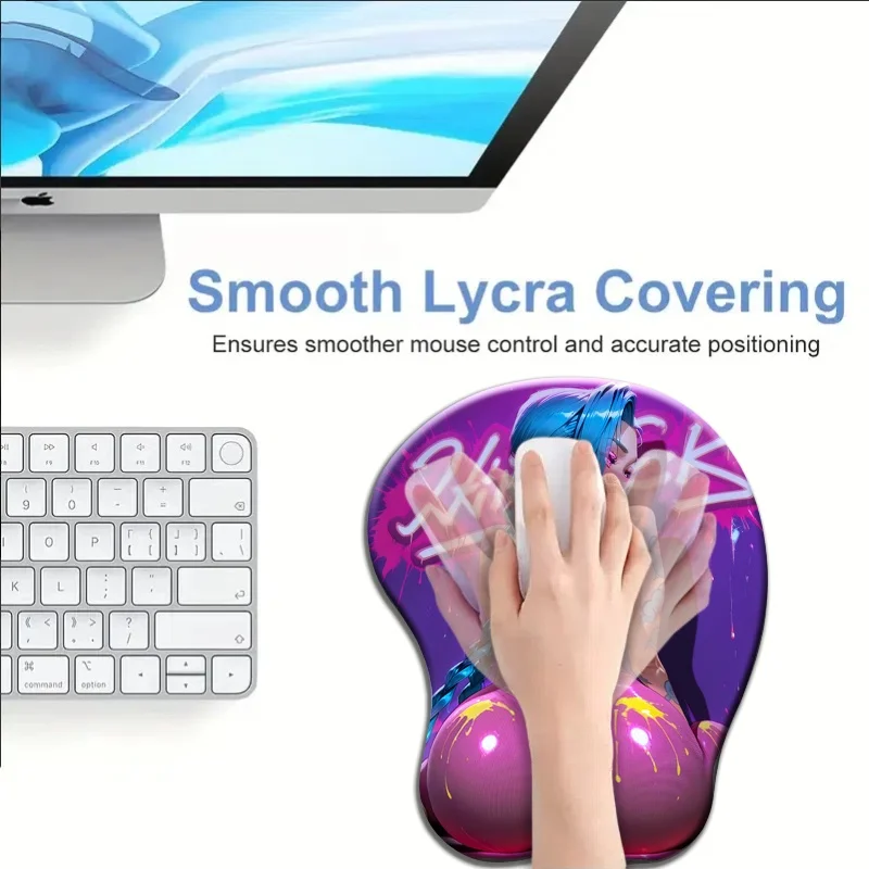 Game Anime Punk Style Girl 3D Silicone Wrist Rest Mouse Pad Kawai Desk Pad Use Ergonomic Gaming Pad Customized