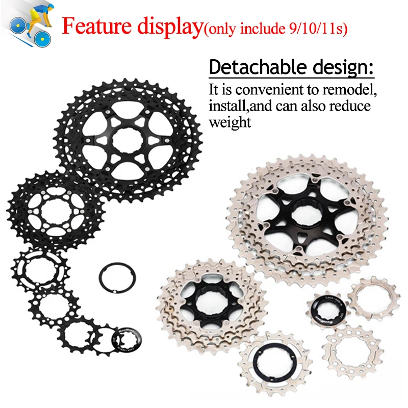 SUNRACE 8 10 11 Speed Bicycle Cassette 11-40/42/46/51T Mtb Cassette High Strength Bike Sprocket Freewheel for Shimano HG