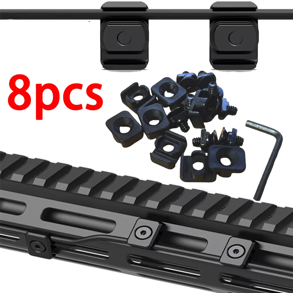 Picatinny Rail Cable Management Clips Tactical Pressure Switch Wire Guides Cord Organizer Flashlight Laser Outdoor Accessories