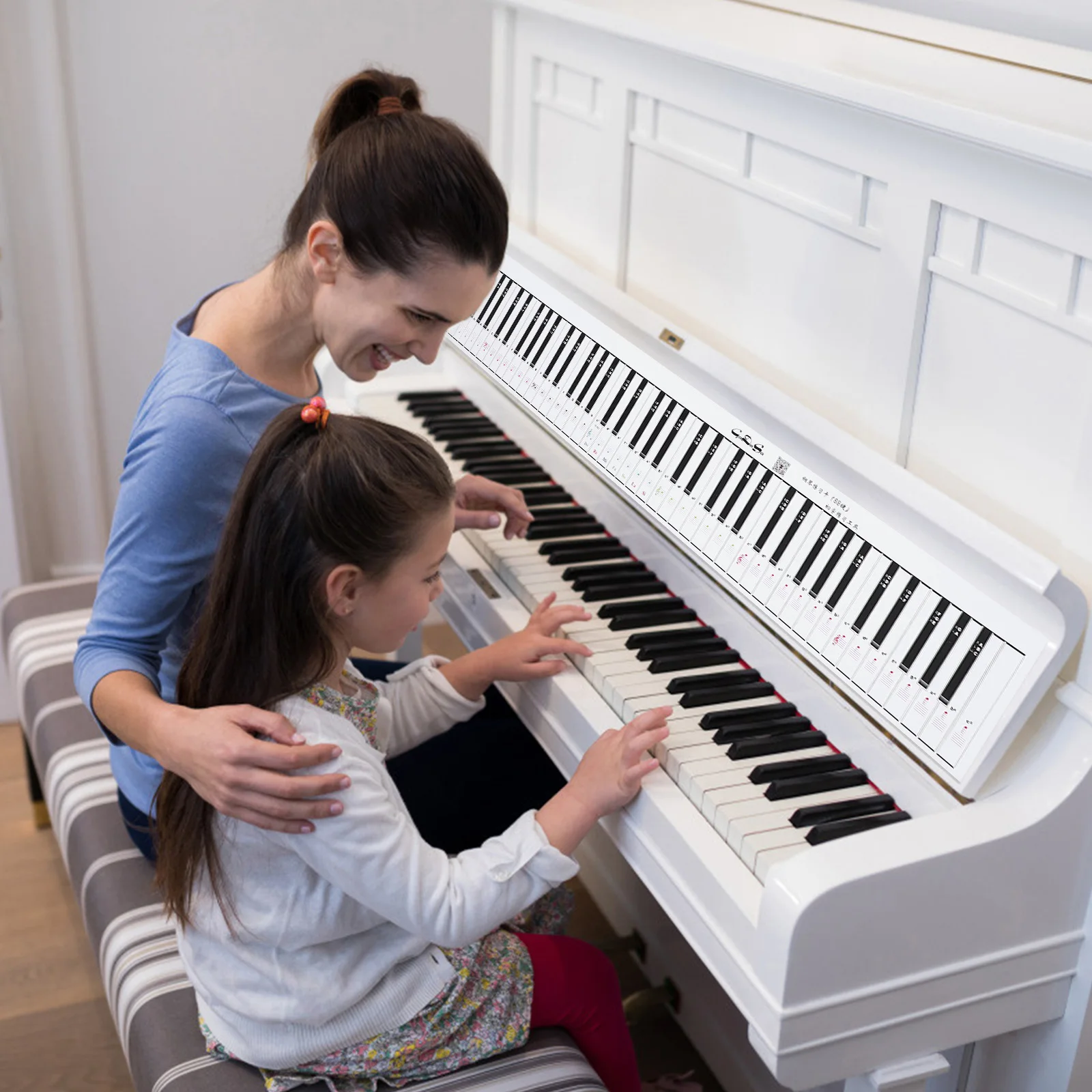 

Piano Keyboard Exercise Paper 88 Keys Portable Learning Chart Tools Detachable Notes White Black Guide Beginner Practice Aid