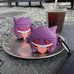 Pokemon Gengar Purple Funny For Airpods Pro 2 Case,Shockproof Protective Silicone Earphone Cover For Airpods 1/2/3 Case Funda