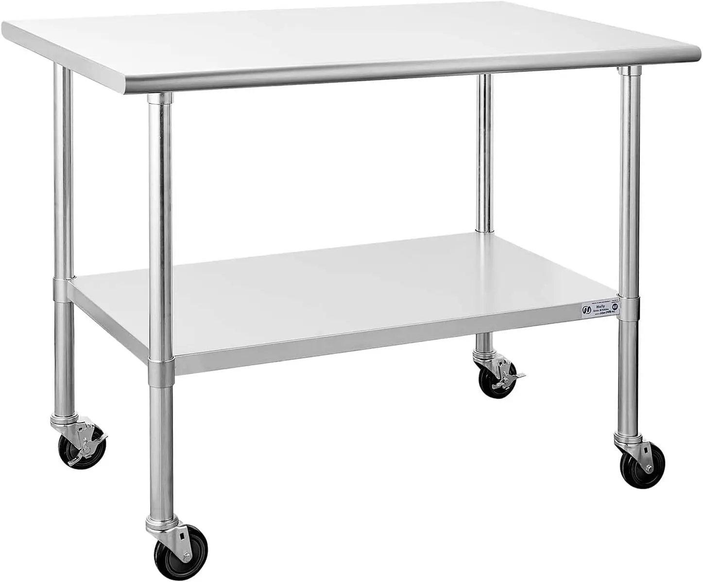 Stainless Steel Prep Work Table 30x48 Wheels Commercial 4 Casters NSF Metal Heavy Duty Workbench Adjust Undershelf Kitchen Resta