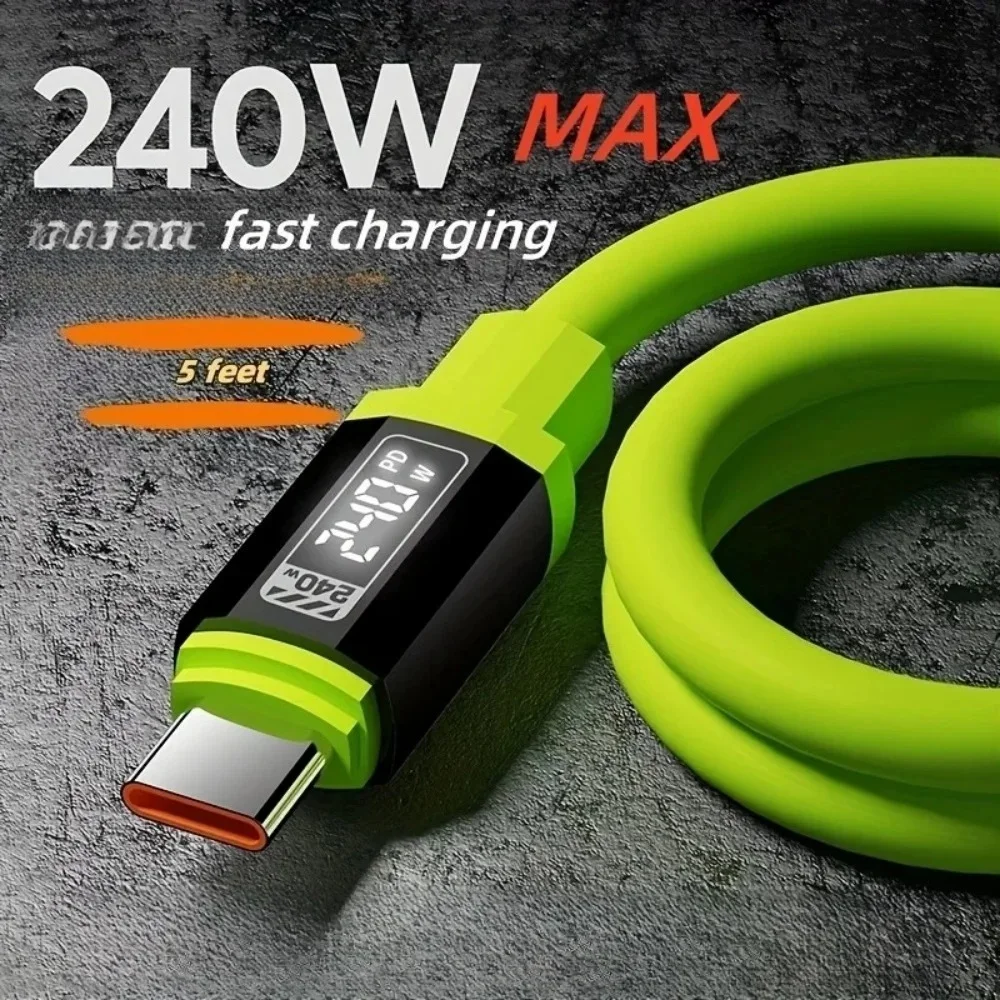 240W 0.3m/1m/1.5m/2m Quike Charging USB Type-C To Type-C Data Cable USB A to Type-C For iPhone Huawei Xiaomi Samsung Charge Cord