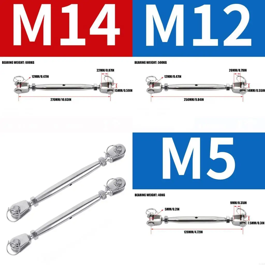 62KD Heavy Duty Turnbuckles 304 Stainless Steel Closed Body Turnbuckles Long Last