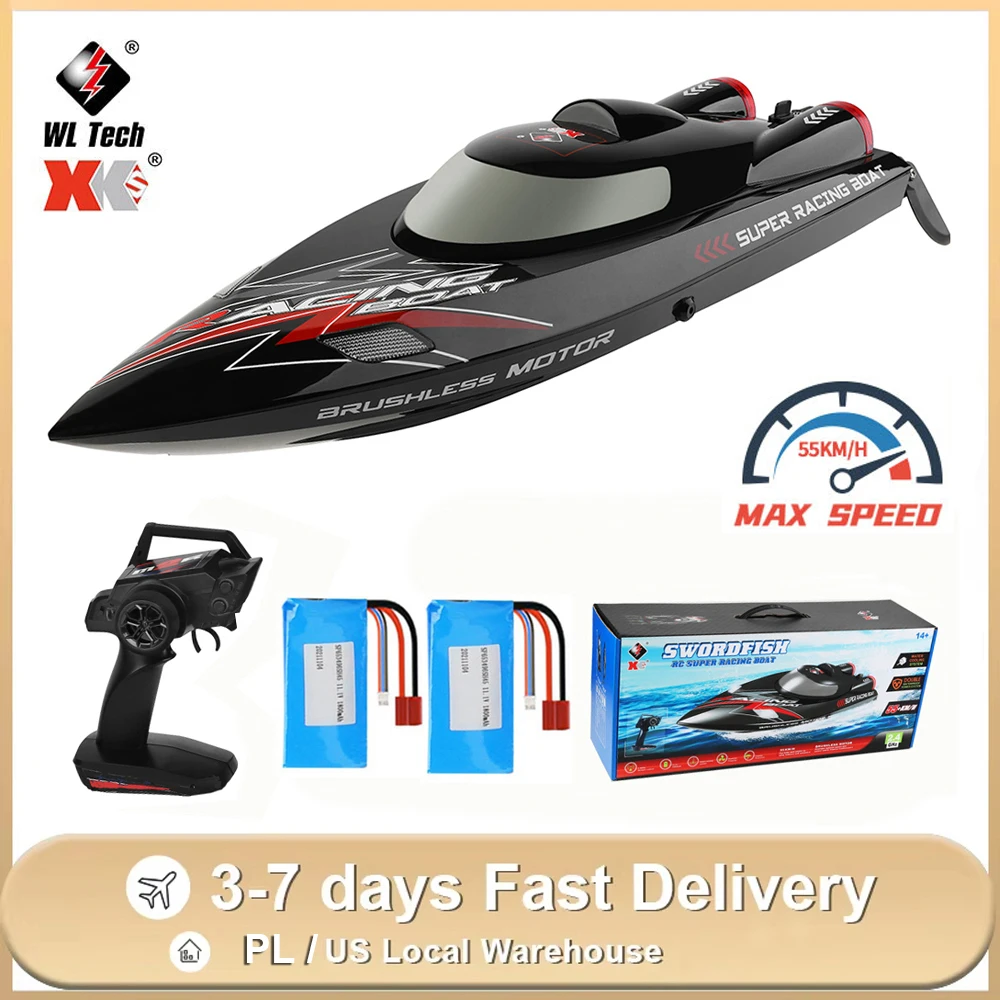 WLtoys WL916 RC قارب 2.4Ghz 55KM/H فرش عالية السرعة سباق السفينة التحكم عن بعد قارب سريع لعب للبالغين مع بطاريتين #1