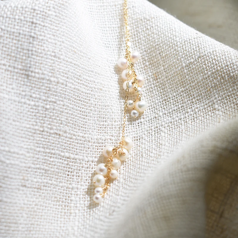 Prawdziwe 14K złoto wypełnione Y naszyjnik naturalny naszyjnik z pereł złoty naszyjnik typu Choker Handmade wisiorki Collier Femme Kolye Collares biżuteria Boho — zdjęcie 7