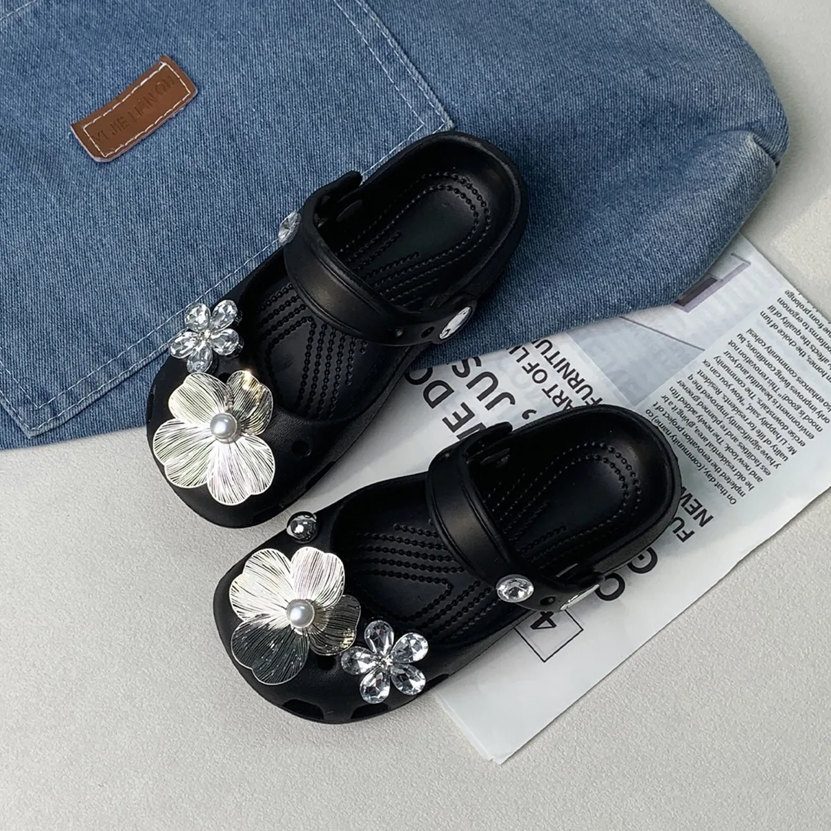 2026 Original Flower Clogs Designer Slippers Girls Summer Ballet Shoes Decorations DIY Accessories Sandals Girls Non-Slip