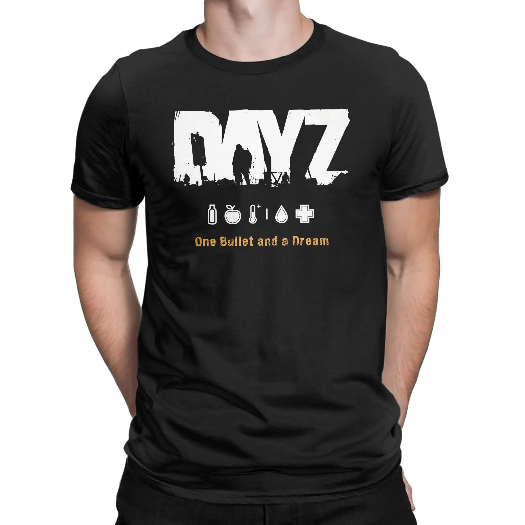DayZ One Bullet and a Dream T Shirt Men 100% Cotton Novelty T-Shirt O Neck  Tee Shirt Short Sleeve Clothes Gift Idea