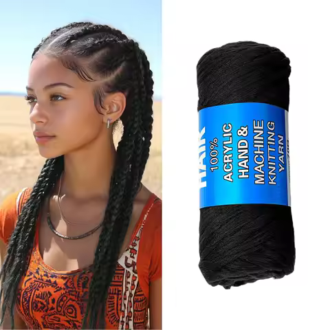 Brazilian Wool Hair Yarn for Jumbo Braids African Crochet Hair Senegalese Twist Crochet Hair for Soft Faux locs Hair Extensions