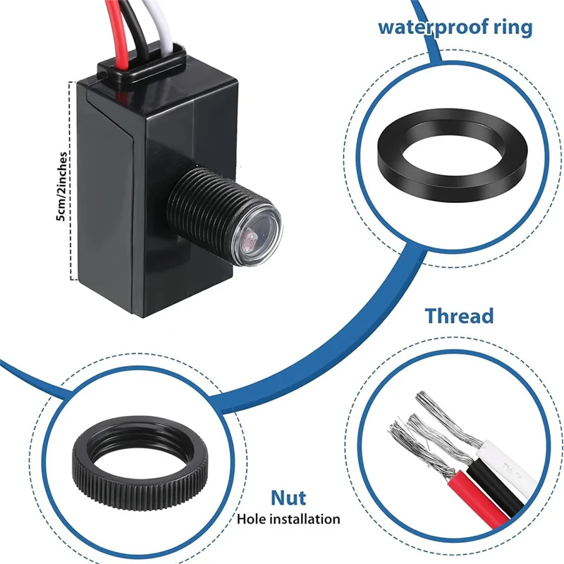 

ГОРЯЧИЙ-2 шт. датчик сумерения до рассвета пластиковый фотоэлемент датчик света для наружного освещения 120-277 В фотоэлектрический переключатель