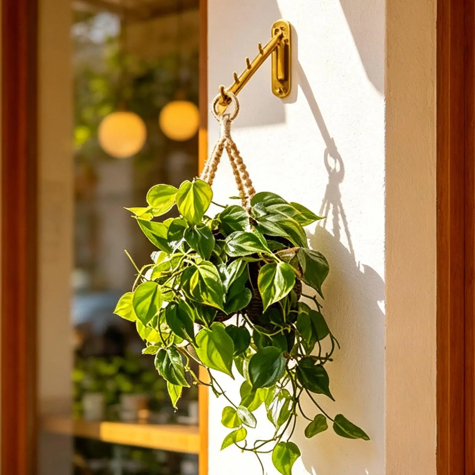 Wall-mounted plant rack planter Hanger Space-Saving flower pod Bracket outdoor hanging hook for Baskets Bird Feeder Lantern view 3