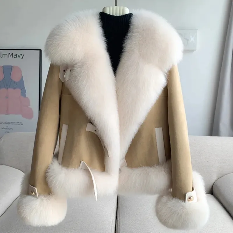 2024 Winter New Imitation Fur Coat Women\'s Fashion Slim Fur collar Thicken Warm Fur Coats Female Short Parkas Jacket Tops