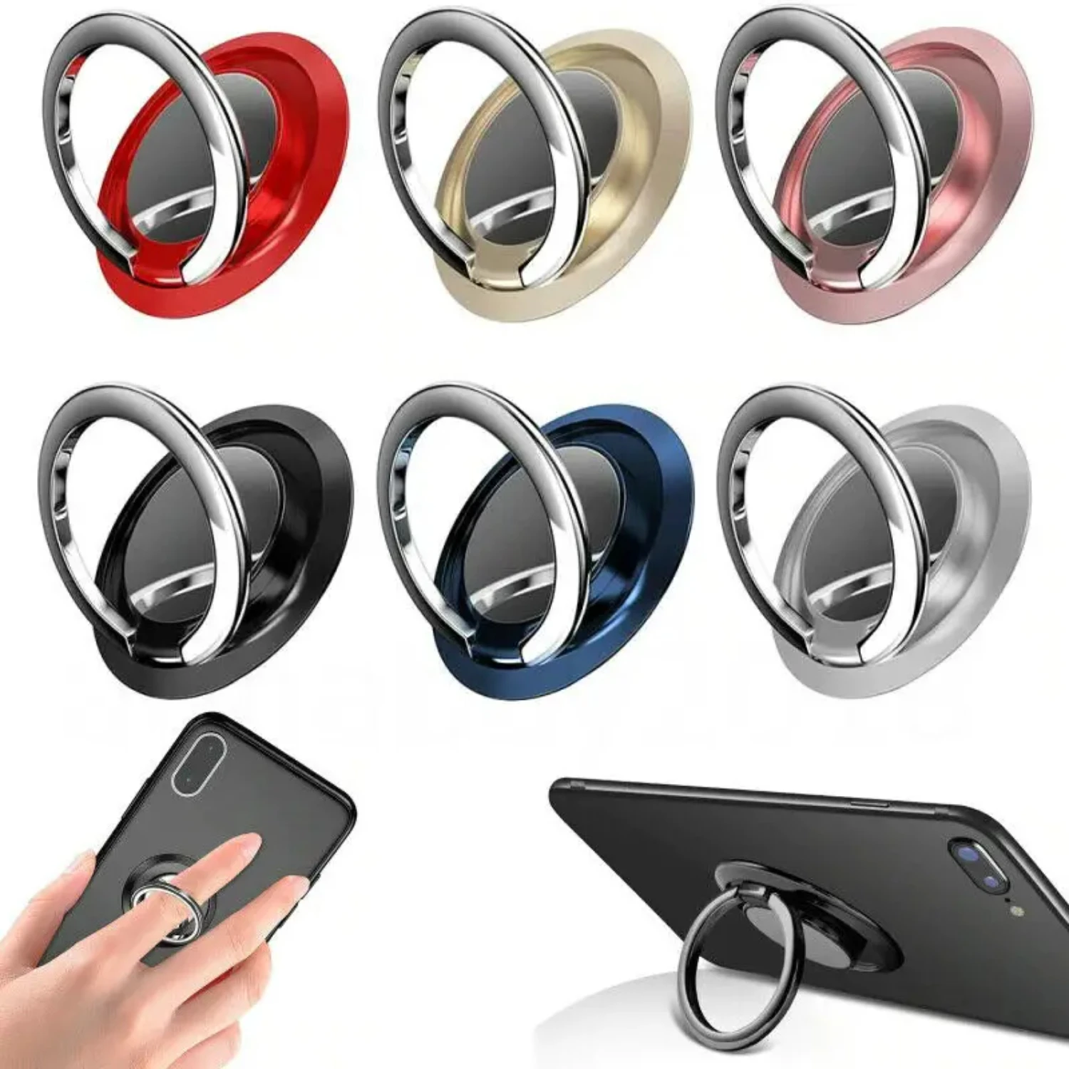 

Convenient and Secure Universal Degree Rotation Magnetic Phone Ring Holder Stand for Car - Easy-to-Use and Versatile Adjustable