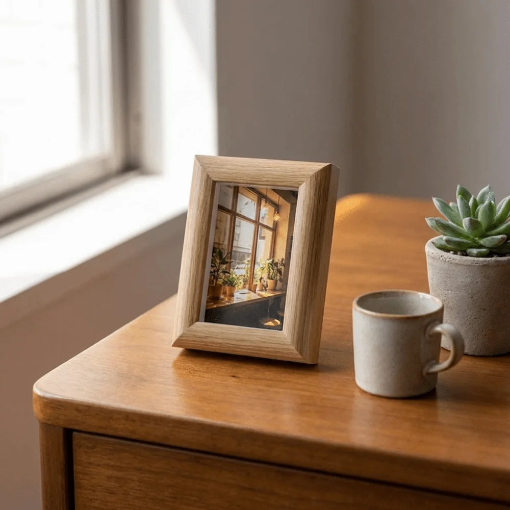 

2PCS Small Frame Rustic Antique Picture Frames Mini Handmade 3 Inch Photo Frame Square Desktop Photo Frame Bedroom