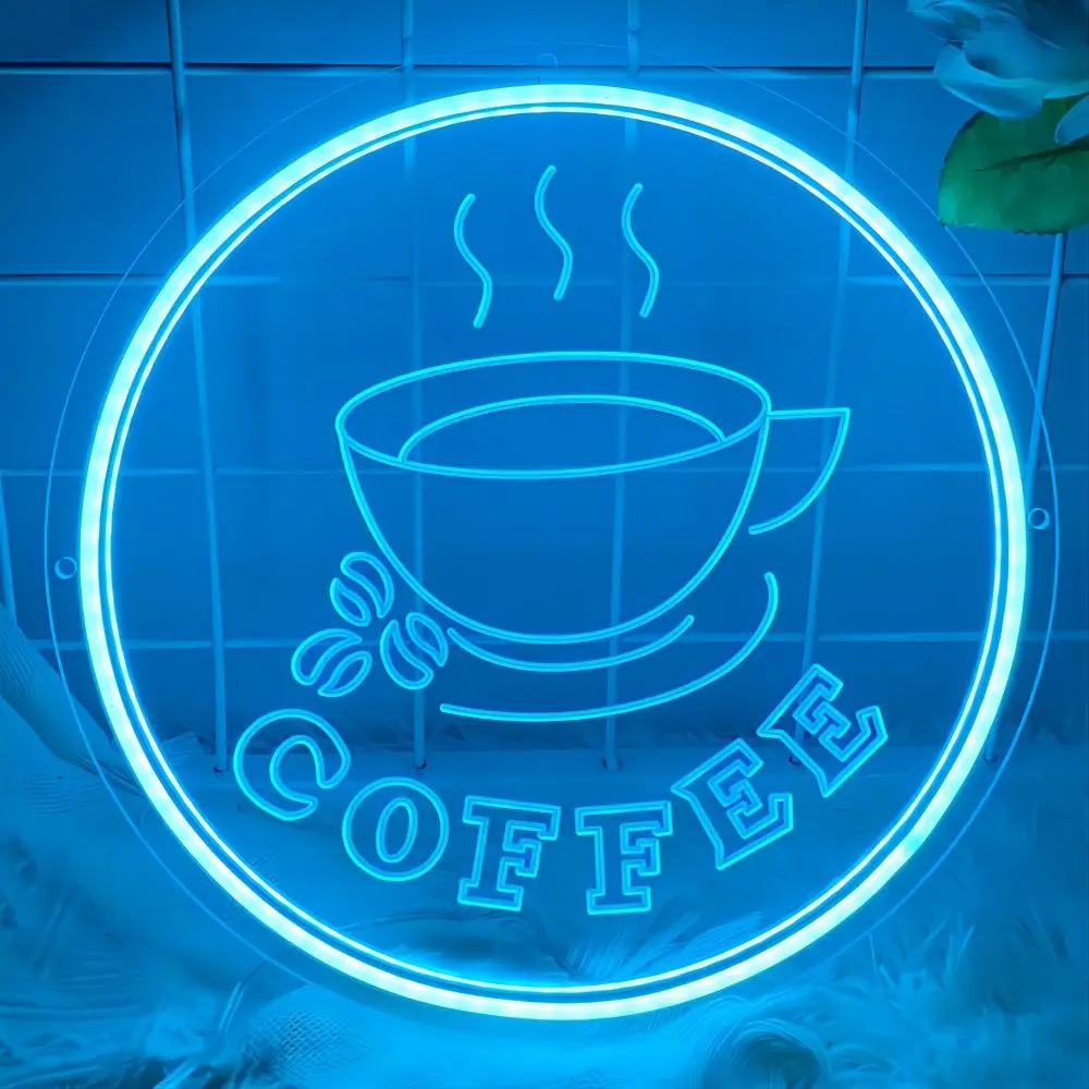 Coffee Neon Sign Engrave Personlity LED Lights For Cafe Shop Decoration Neon on The Wall Frames Room Decors Support Customized