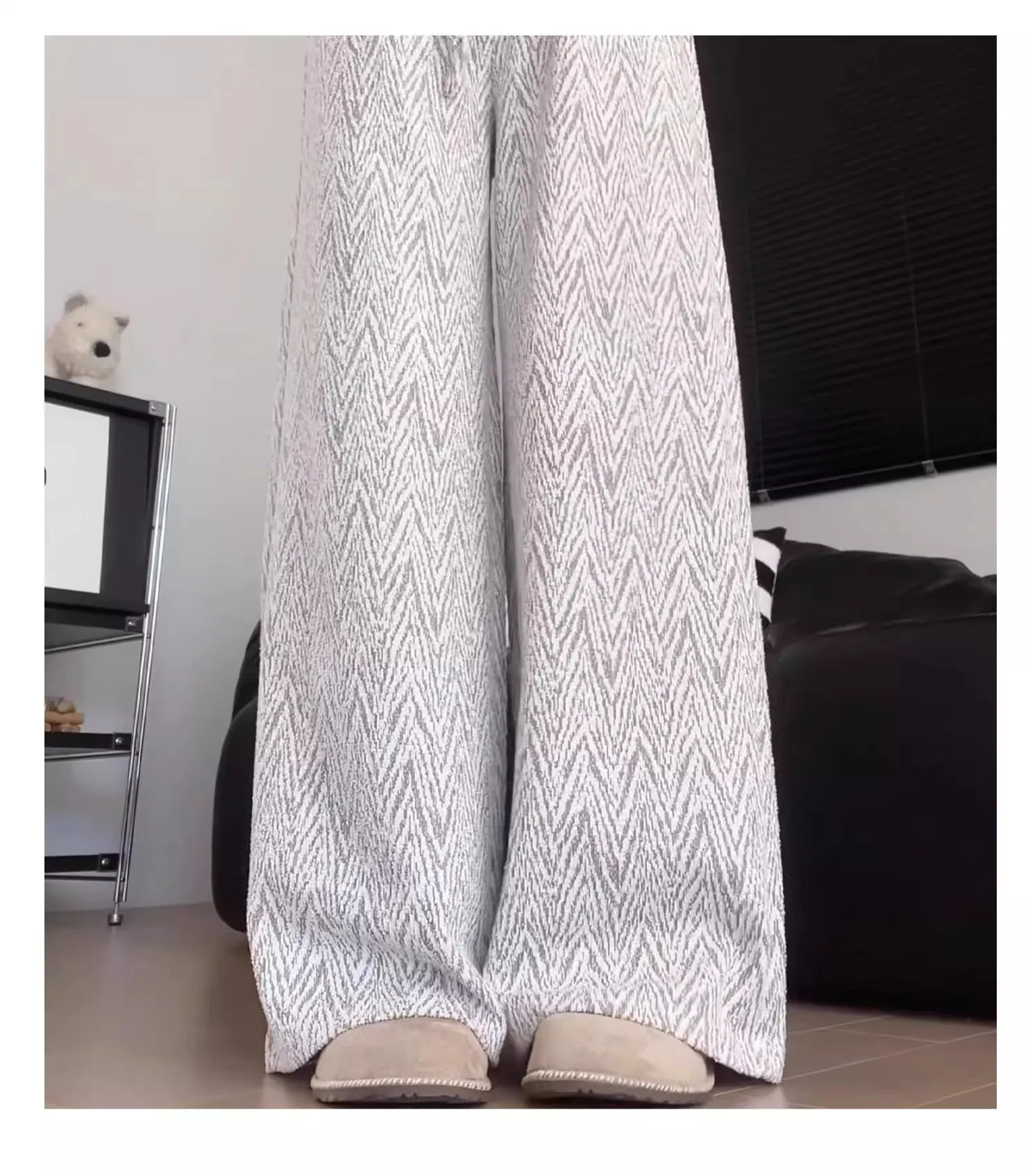 Pantalon femme violet automne tendance urbaine velours côtelé à carreaux Patchwork couches scène artistique plié Jacquard Streetwear