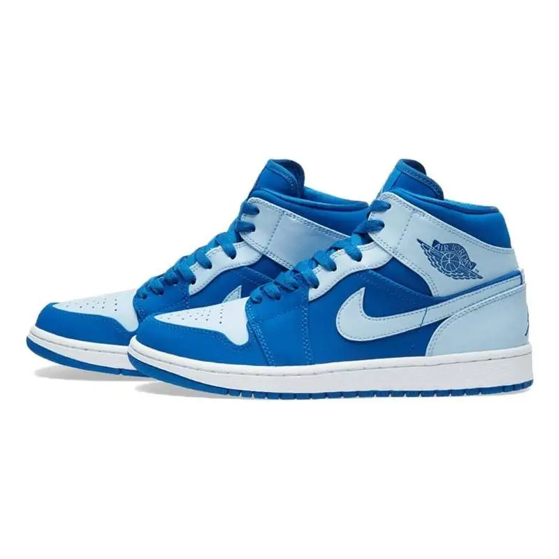 Nike Jordan 1 Retro Mid Team Royal Ice Blue Sneakers shoes 554724-400