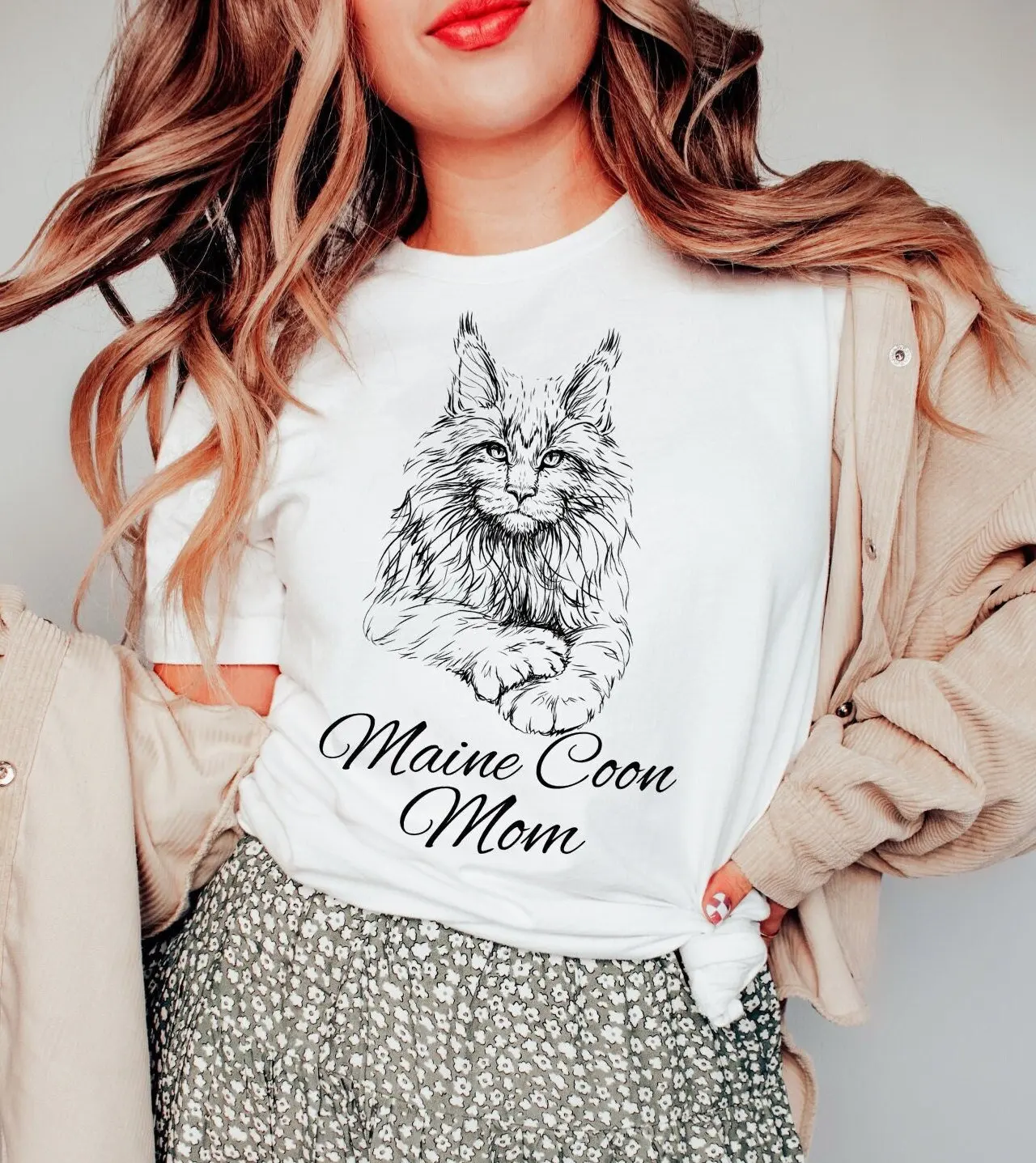 Maine Coon Mom T Shirt Cat For Lovers