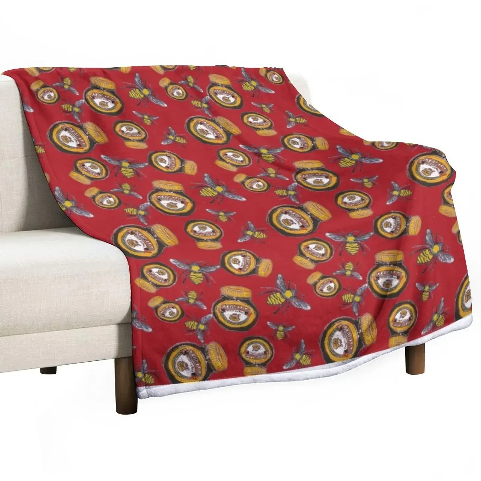 

Honey Bees & Marmite Throw Blanket Blankets Sofas Of Decoration Comforter Blankets