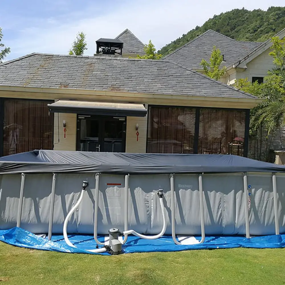 Waterproof PE Pool Cover Heavy Duty Rain Tarp Anti Dust Protector For Garden Above Ground Swimming Pools Pad