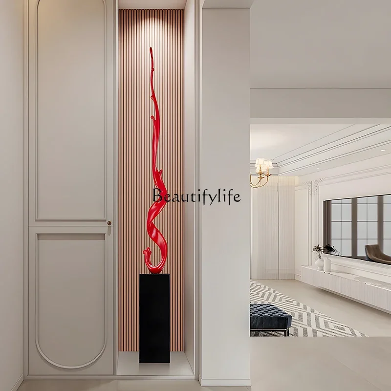 

yj21 Advanced Luxury Abstract Art Ornament for Living Room Italian Minimalist Vertical Decoration