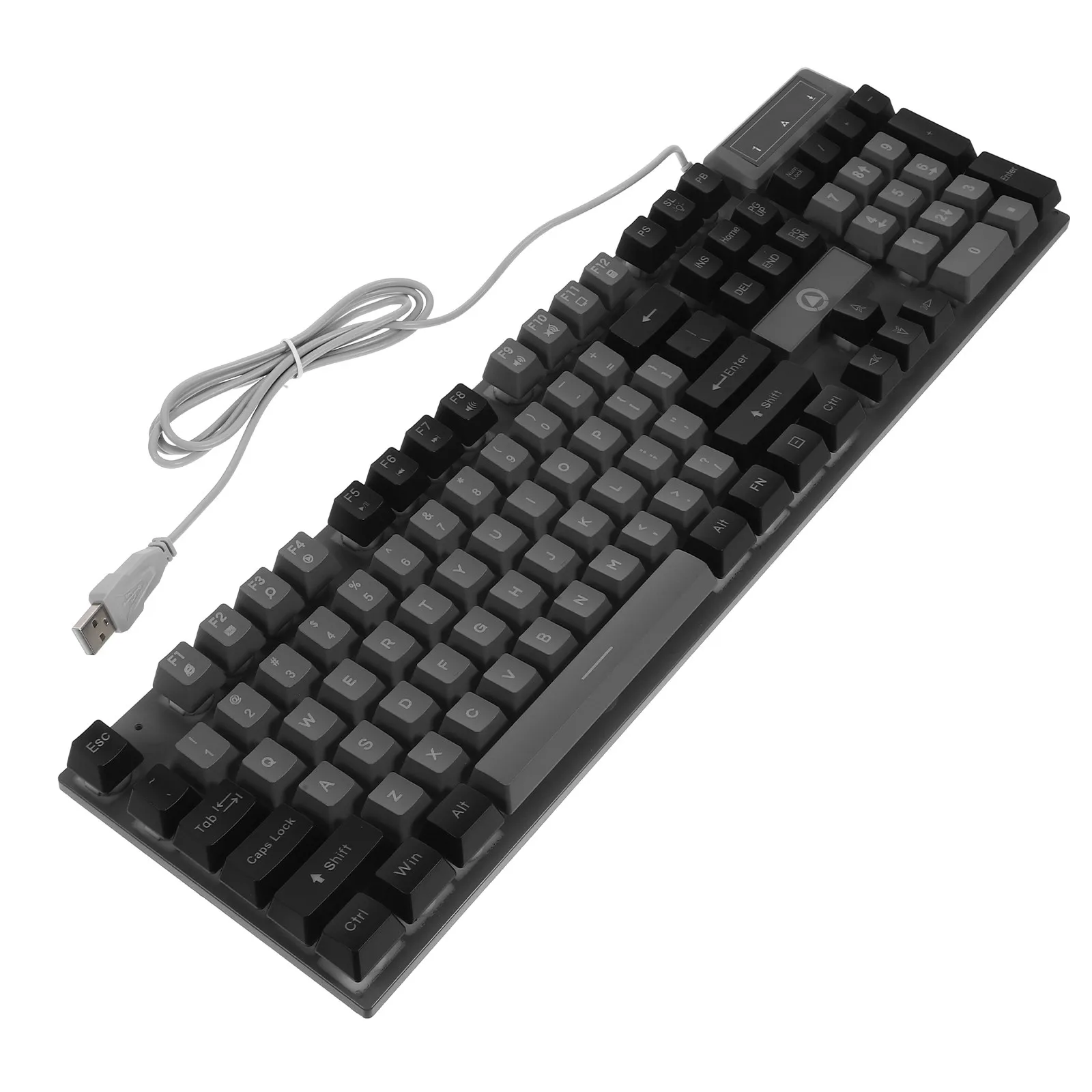 

Rgb LED Gaming Keyboard 104 Keys Full Size Black Suspension Keycaps Ergonomic USB Wired Mechanical Keyboard Backlit Gaming
