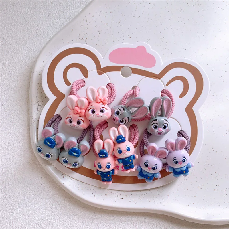 『주토피아 2』의 경우, 땋은 앞머리, 짧은 머리, BB 클립, 작은 토끼 머리핀, 여자아이 머리끈으로 묶은 머리, 머리끈.