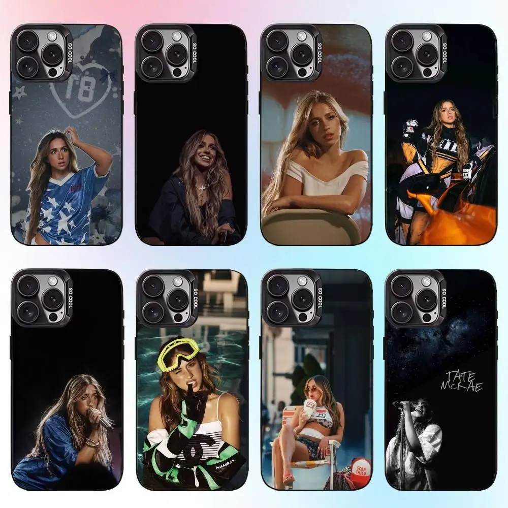 

Tate McRae Phone Case For iPhone17,16,15,14,13,12,11 Plus,Pro Max Black Candy Matte Shockproof Cover